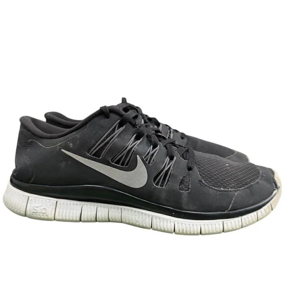 Womens Nike Free 5.0 Black White Trainer Running Shoes 580591-002 Size 9.5